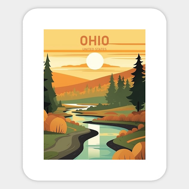 OHIO Sticker by MarkedArtPrints